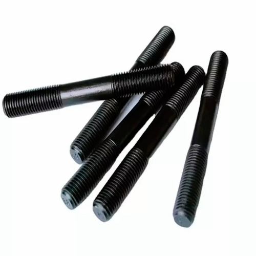 Double End Stud Bolt 6 Inch Black MS Stud Bolt With Round Head And Black Oxide Surface Treatment Threaded Manufacturers, Suppliers in Dubai