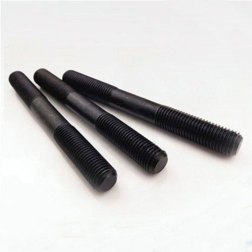 Double End Stud Bolt 6 Inch Black MS Stud Bolt With Round Head And Black Oxide Surface Treatment Threaded Manufacturers, Suppliers in Dubai