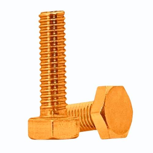 Phosphorous Bronze Fasteners Hex Bolts Phosphor Bronze Round Fasteners M100 Full Thread Construction Application Golden Color Manufacturers, Suppliers in Qatar
