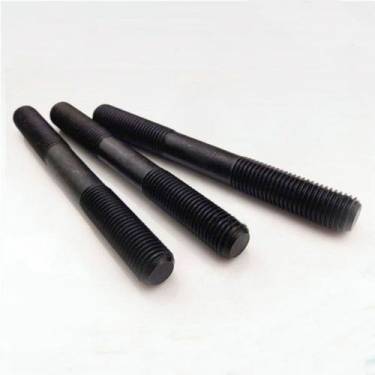 Double End Stud Bolt 6 Inch Black MS Stud Bolt With Round Head And Black Oxide Surface Treatment Threaded Manufacturers in Dubai